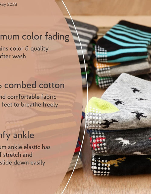 Load image into Gallery viewer, Baby &amp; Toddler Socks with Grippers Non Slip Ankle Grip Socks for Boys and Girls - Comfy Soft Cotton - 6 Pack
