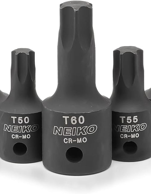 Load image into Gallery viewer, 10281B Impact Torx Bit Socket Set 13 Piece 6 Point Star Sockets Heavy Duty Impact Grade Cr-Mo T10 to T60 High Impact ABS Blow Molded Storage Case
