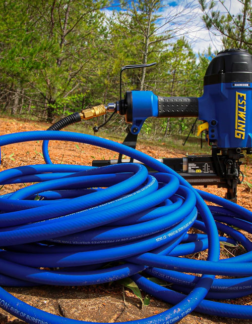 Load image into Gallery viewer, E1450PVCR 1/4" X 50' PVC / Rubber Hybrid Air Hose with Brass 1/4" NPT Industrial Fitting and Universal Quick Connect Coupler
