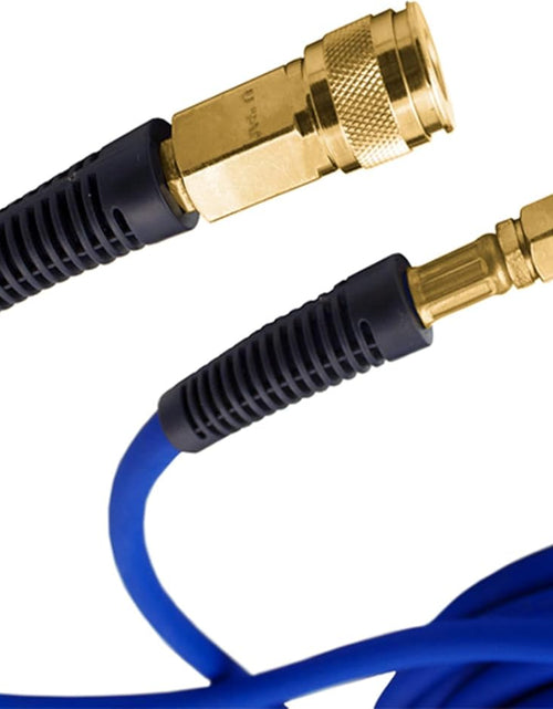 Load image into Gallery viewer, E1450PVCR 1/4" X 50' PVC / Rubber Hybrid Air Hose with Brass 1/4" NPT Industrial Fitting and Universal Quick Connect Coupler
