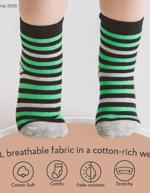 Load image into Gallery viewer, Baby &amp; Toddler Socks with Grippers Non Slip Ankle Grip Socks for Boys and Girls - Comfy Soft Cotton - 6 Pack
