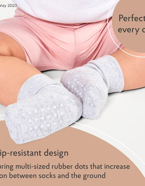 Load image into Gallery viewer, Baby &amp; Toddler Socks with Grippers Non Slip Ankle Grip Socks for Boys and Girls - Comfy Soft Cotton - 6 Pack
